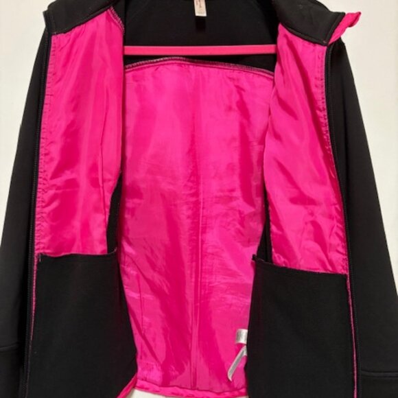 EXERTEK WOMAN HOT PINK/BLACK ZIPPER 1/2 QUILTED/KNIT JACKET. SZ. 2X - Picture 4 of 5